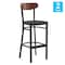 Flash Furniture Black Vinyl Barstool with Walnut Wood Back, PK 2 2-XU-DG6V6BV-WAL-GG - alternate 3